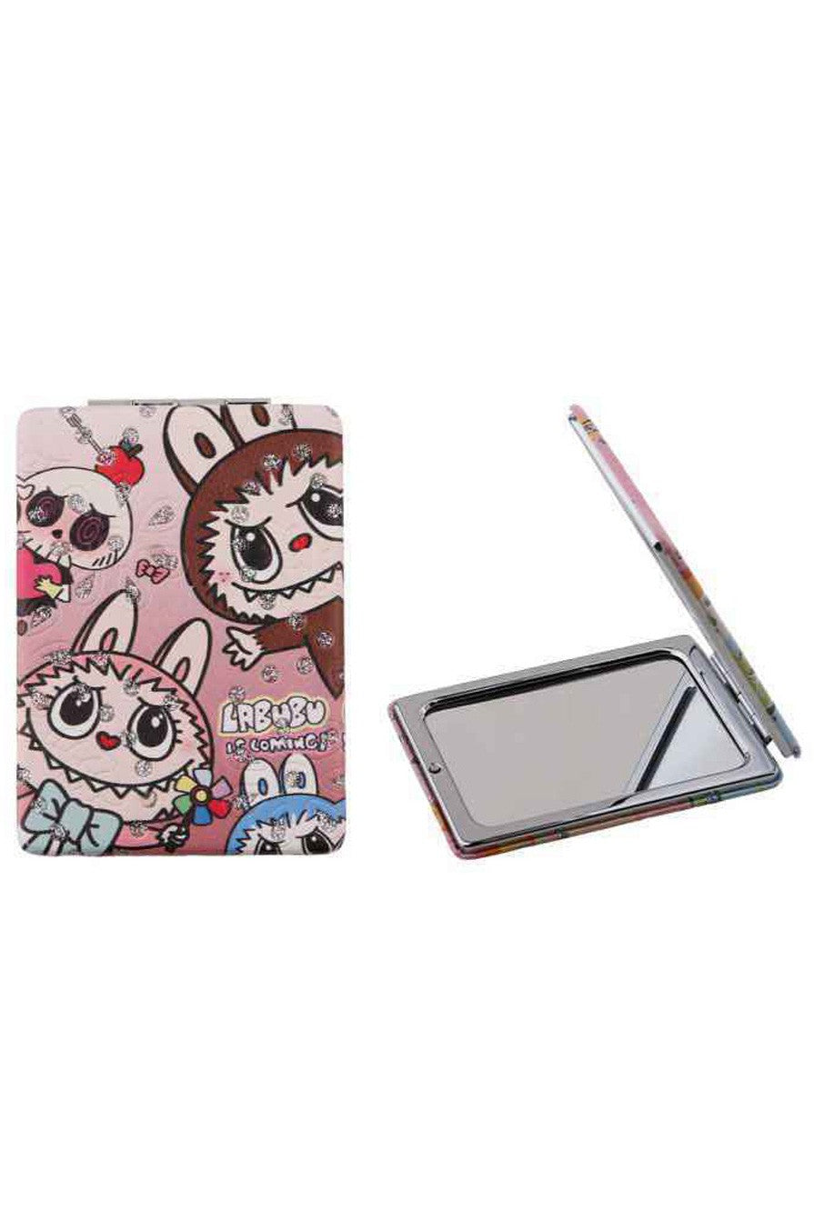 Glittered Labubu Mini Cosmetic Folding Mirror