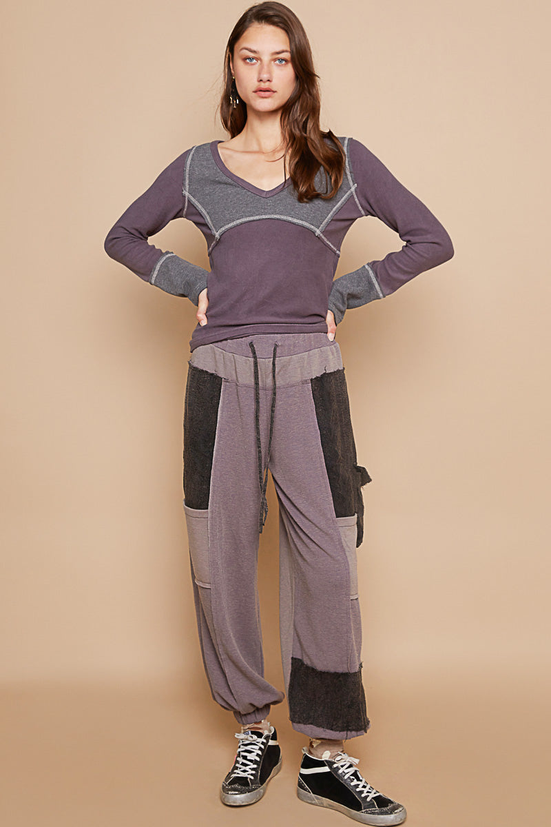 STORM CHARCOAL V-Neck, Fitted Top