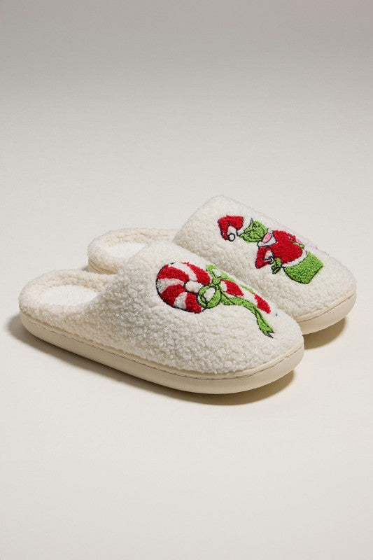 Grinch Green Monster Holiday Indoor Slippers