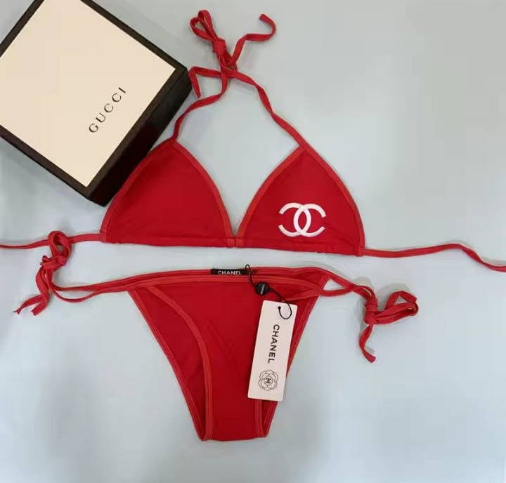 Chanel Two Piece Swimsuit Set