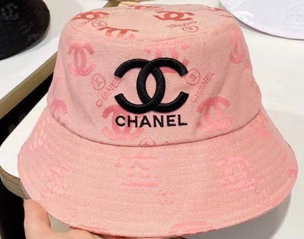 Chanel Pink Bucket Hat With Logo