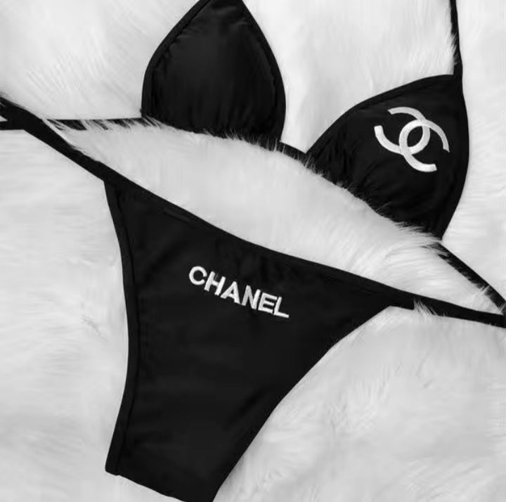 Chanel Two Piece Swimsuit Set